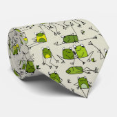 Groovy Green Frogs Hoppin Stick Frog Ribbit Stropdas (Opgerold)