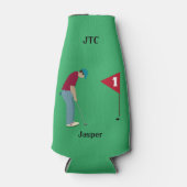 Groovy Green Golfer Thgerespecteerd Flesjeskoeler (Voorkant)