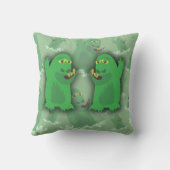 Groovy Green Monster Pals Kussen (Achterkant)