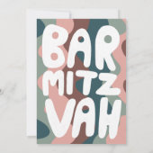 Groovy Green Waves Custom Bat Bar Bnai Mitzvah Save The Date (Achterkant)