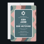 Groovy Green Waves Star of David Custom Bar Mitzva Kaart<br><div class="desc">Perfecte kaart om een vleermuis mitswa, bar mitswa of andere joodse viering aan te kondigen! Hand gemaakte kunst voor u met handlettering aan de achterkant! VOLLEDIG ! Klik op "Personaliseren" hierboven om de tekst te bewerken. Klik op "bewerken met ontwerpgereedschap" om de lettertypen, kleuren en plaatsingen aan te passen en...</div>