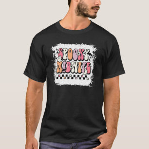 Groovy Griezelige Verloskundige Bloemige Geest Hal T-shirt