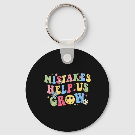 Groovy Groei Mentaliteit Positieve Retro Leraren B Sleutelhanger (Voorkant)