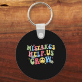 Groovy Groei Mentaliteit Positieve Retro Leraren B Sleutelhanger (Voorkant)