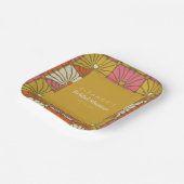 Groovy  Groen Bloemen Vrijgezellenfeest Custom Papieren Bordje (Gebogen)