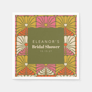 Groovy  Groen Bloemen Vrijgezellenfeest Custom Servet