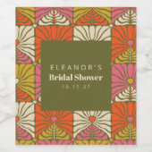 Groovy  Groen Bloemen Vrijgezellenfeest Custom Wijn Etiket (Enkel label)