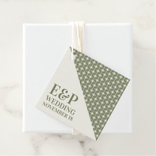 Groovy Groen Retro 70s Bruiloft Bedankjes Labels (In situ)