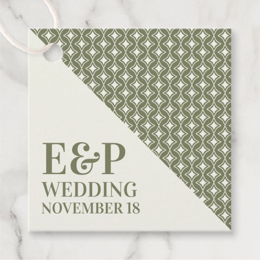 Groovy Groen Retro 70s Bruiloft Bedankjes Labels (Voorkant)