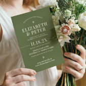 Groovy Groen Retro 70s Bruiloft Kaart