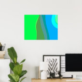 Groovy groene en blauwe abstracte kunst 305 poster (Thuiskantoor)