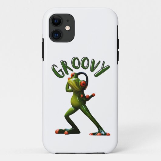 Groovy Groene Kikker Case-Mate iPhone Case (Achterkant)