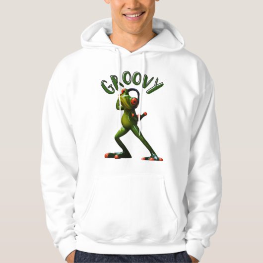 Groovy Groene Kikker Hoodie (Voorkant)