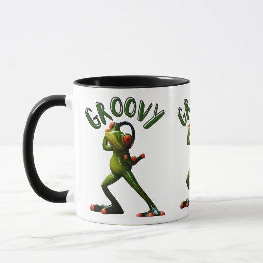 Groovy Groene Kikker Mok (Links)