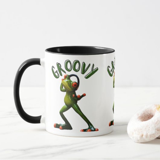 Groovy Groene Kikker Mok (Met donut)