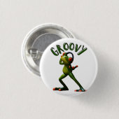 Groovy Groene Kikker Ronde Button 3,2 Cm (Voorkant /achterkant)
