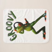 Groovy Groene Kikker Sherpa Deken (Voorkant (horizontaal))