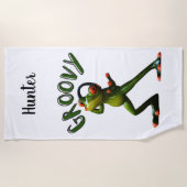 Groovy Groene Kikker Strandlaken (Voorkant)