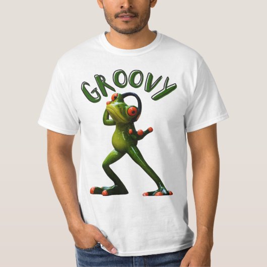Groovy Groene Kikker T-shirt (Voorkant)