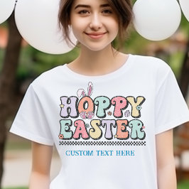 Groovy Groetjes! "Hoppy Easter" gepersonaliseerd T T-shirt