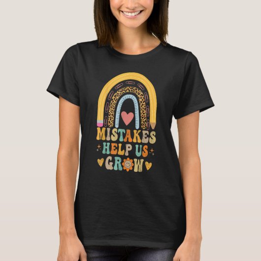 Groovy Growth Mindset Positief retroleraar Terug T-shirt (Voorkant)