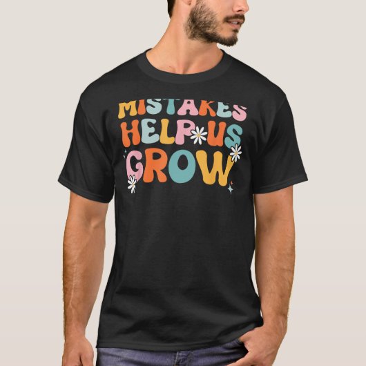 Groovy Growth Positive Retro Teachers Back To Scho T-shirt (Voorkant)