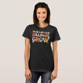 Groovy Growth Positive Retro Teachers Back To Scho T-shirt (Voorkant volledig)