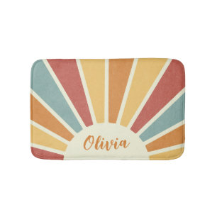 Groovy grunge retro stijl zonneschijn ontwerp badmat