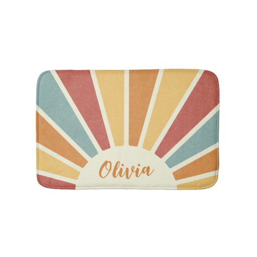 Groovy grunge retro stijl zonneschijn ontwerp badmat (Voorkant)