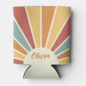 Groovy grunge retro stijl zonneschijn ontwerp blikjeskoeler (Voorkant)