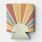 Groovy grunge retro stijl zonneschijn ontwerp blikjeskoeler (Achterkant)