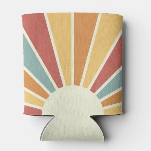 Groovy grunge retro stijl zonneschijn ontwerp blikjeskoeler (Achterkant)