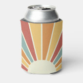 Groovy grunge retro stijl zonneschijn ontwerp blikjeskoeler (Blikje Achterkant)