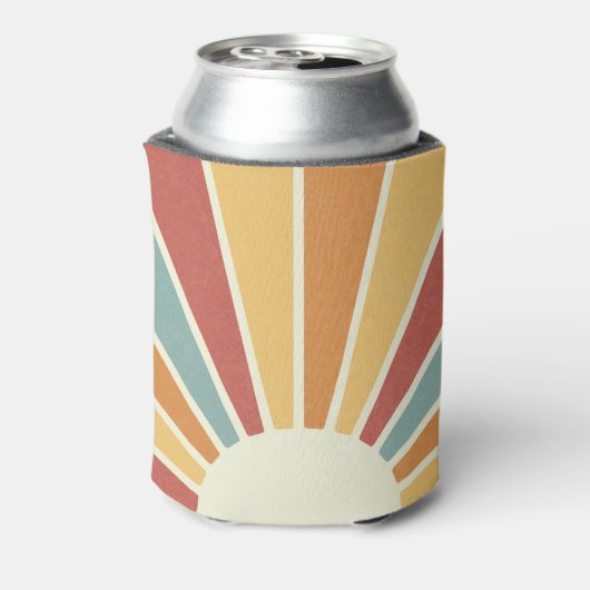 Groovy grunge retro stijl zonneschijn ontwerp blikjeskoeler (Blikje Achterkant)