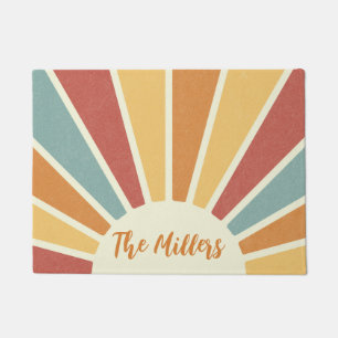 Groovy grunge retro stijl zonneschijn ontwerp deurmat