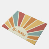 Groovy grunge retro stijl zonneschijn ontwerp deurmat (Schuin)