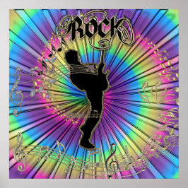 Groovy Guitar in een Stropdas-Dye Dream Music Post Poster