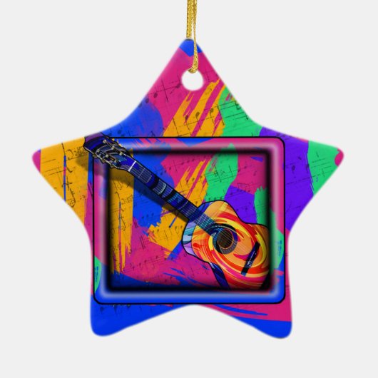GROOVY GUITAR KERAMISCH ORNAMENT (Achterkant)