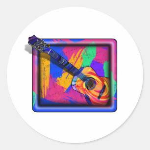 GROOVY GUITAR RONDE STICKER