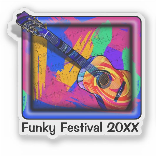 Groovy Guitar Sticker (Voorkant)