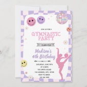 Groovy gymnastische feestuitnodiging kaart (Voorkant)