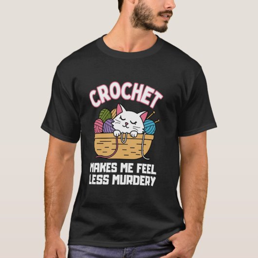 Groovy haakwerk kunst voor mannen vrouwen Crochete T-shirt (Voorkant)