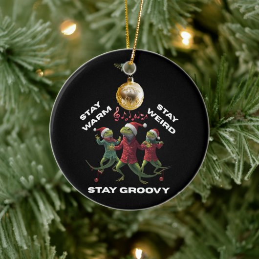 Groovy Hagedis Keramisch Ornament (Boom)