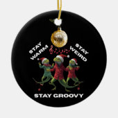 Groovy Hagedis Keramisch Ornament (Voorkant)