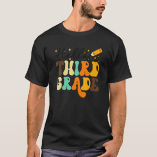 Groovy Hallo Derde Klas Vibes Retro Leraren Terug T-shirt