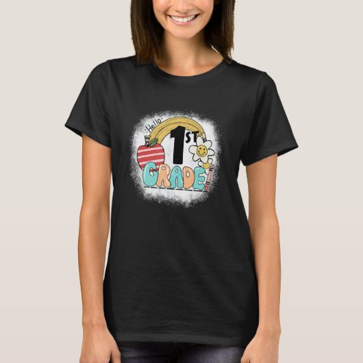 Groovy Hallo eerste klas leraar student terug T-shirt (Voorkant)