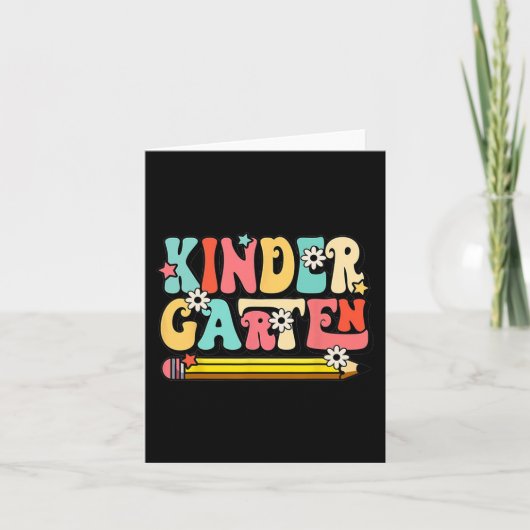Groovy Hallo Kindergarten Vibes Retro Teacher Back Kaart (Voorkant)