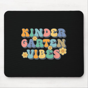 Groovy Hallo Kindergarten Vibes Retro Teacher Back Muismat