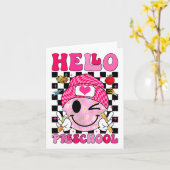 Groovy Hallo Preschool Pre-k Leerlingen Eerste Dag Kaart (Gele Bloem)