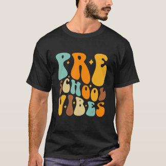 Groovy Hallo Preschool Vibes Retro Teachers Back T T-shirt